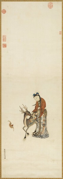 清乾隆粵繡仙童獻壽　軸