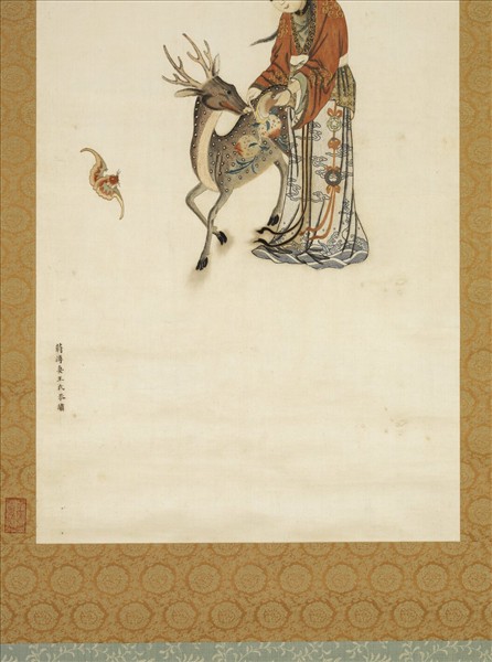 清乾隆粵繡仙童獻壽　軸