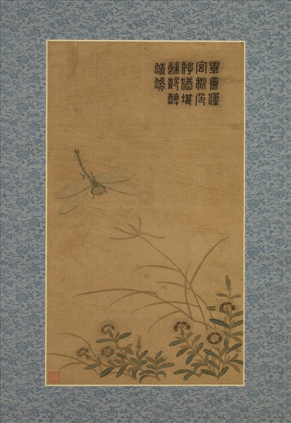 清乾隆御製戳紗宮燈小景　軸