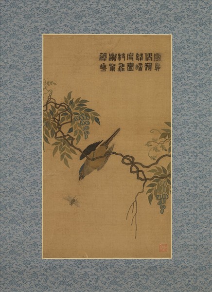 清乾隆御製戳紗宮燈小景　軸