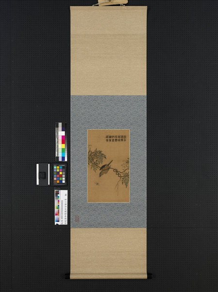 清乾隆御製戳紗宮燈小景　軸