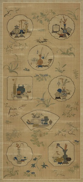 清乾隆緙絲博古書幌（一）　軸