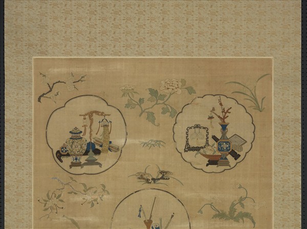 清乾隆緙絲博古書幌（一）　軸