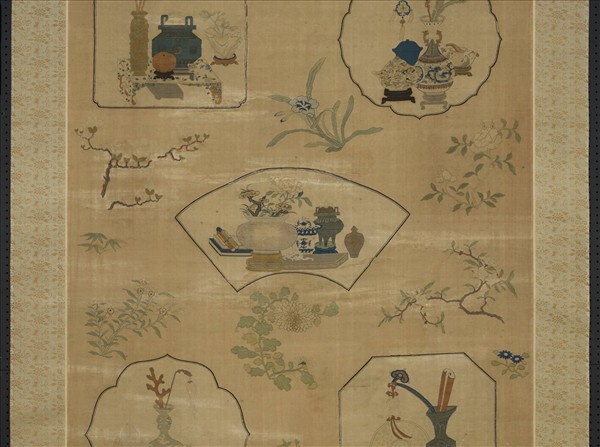 清乾隆緙絲博古書幌（一）　軸