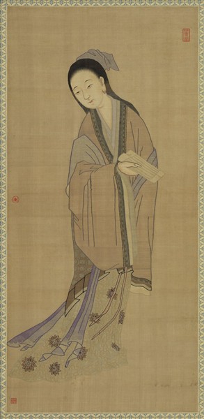 清仿舊緙絲美人　軸