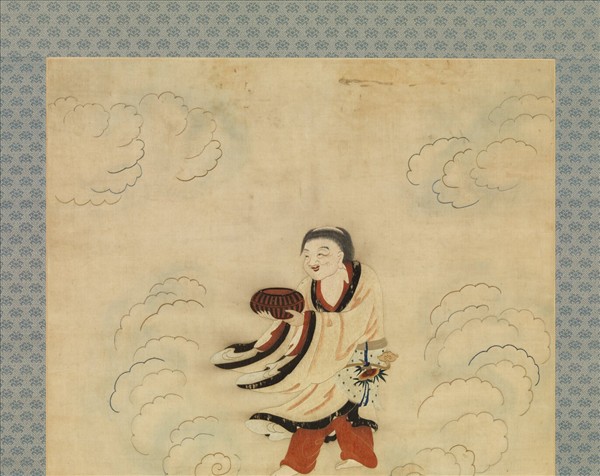 明顧繡八仙慶壽掛屏（二）和合二仙之合仙　軸