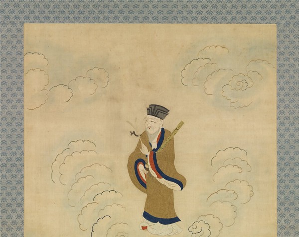 明顧繡八仙慶壽掛屏（三）張果老　軸