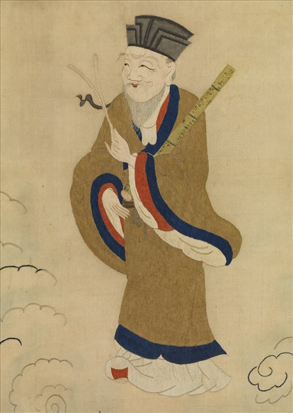 明顧繡八仙慶壽掛屏（三）張果老　軸