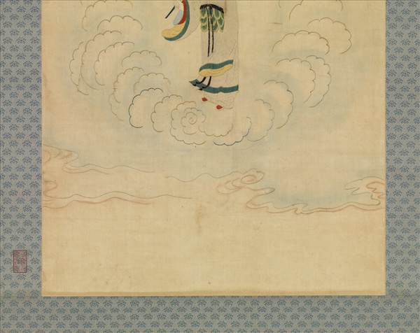 明顧繡八仙慶壽掛屏（四）何仙姑　軸