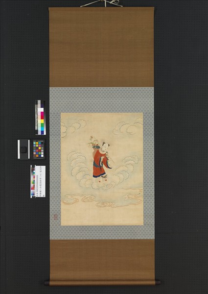 明顧繡八仙慶壽掛屏（六）藍采和　軸