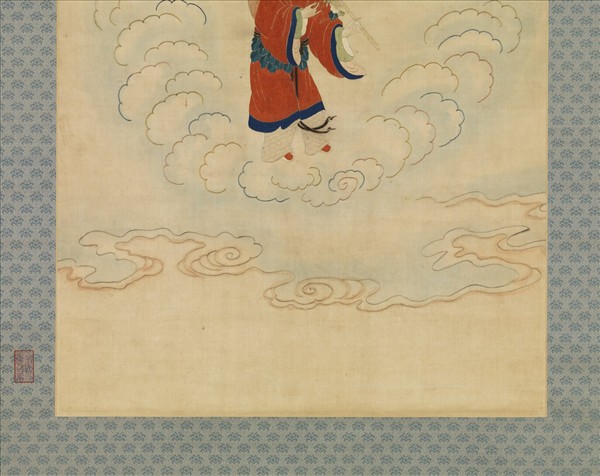 明顧繡八仙慶壽掛屏（六）藍采和　軸