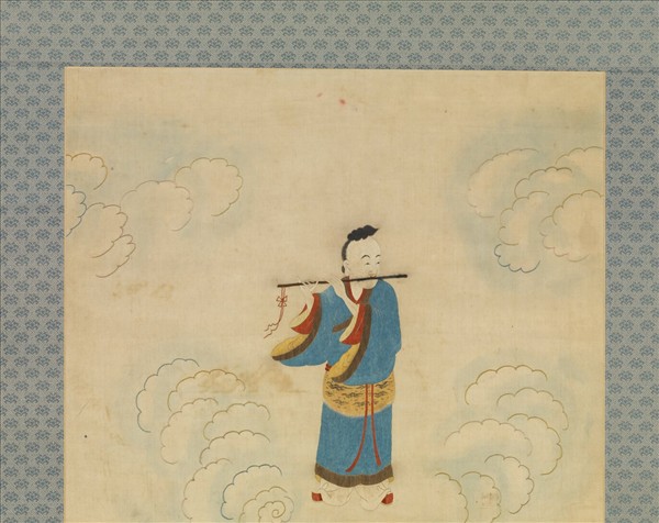 明顧繡八仙慶壽掛屏（七）韓湘子　軸