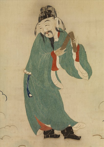 明顧繡八仙慶壽掛屏（八）曹國舅　軸