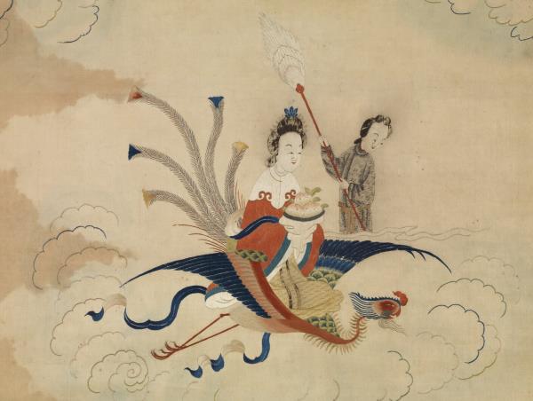 明顧繡八仙慶壽掛屏（十一）西池王母　軸