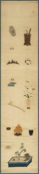 明粵繡博古圖屏（一）　軸