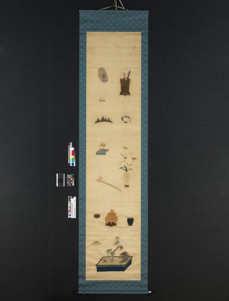 明粵繡博古圖屏（一）　軸