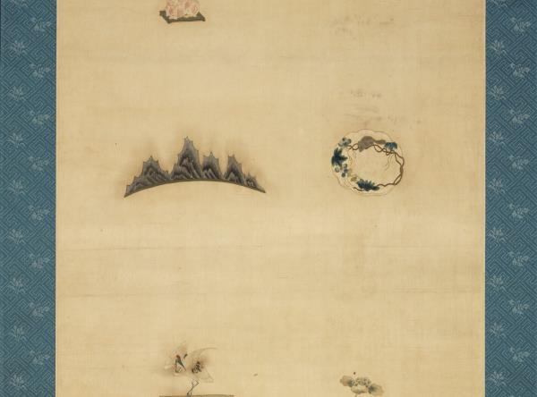 明粵繡博古圖屏（一）　軸