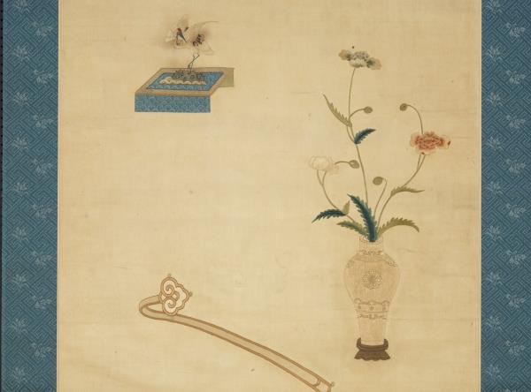 明粵繡博古圖屏（一）　軸