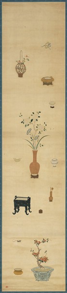 明粵繡博古圖屏（二）　軸