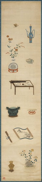 明粵繡博古圖屏（三）　軸