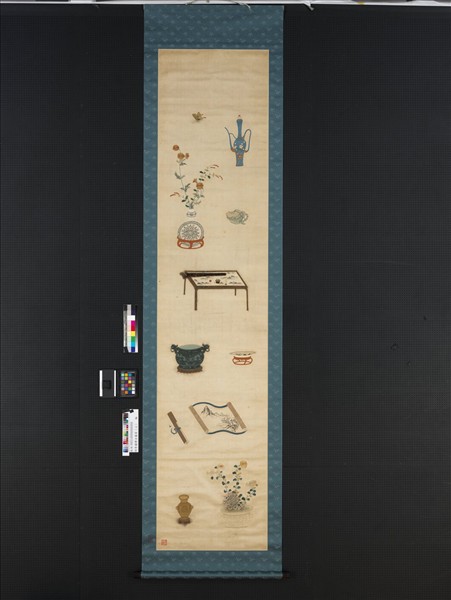 明粵繡博古圖屏（三）　軸