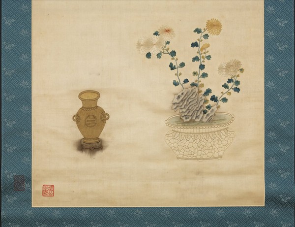 明粵繡博古圖屏（三）　軸