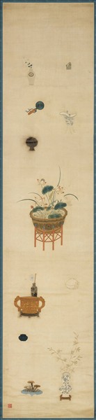 明粵繡博古圖屏（四）　軸