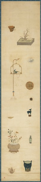 明粵繡博古圖屏（五）　軸