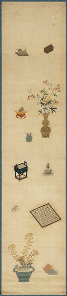 明粵繡博古圖屏（六）　軸