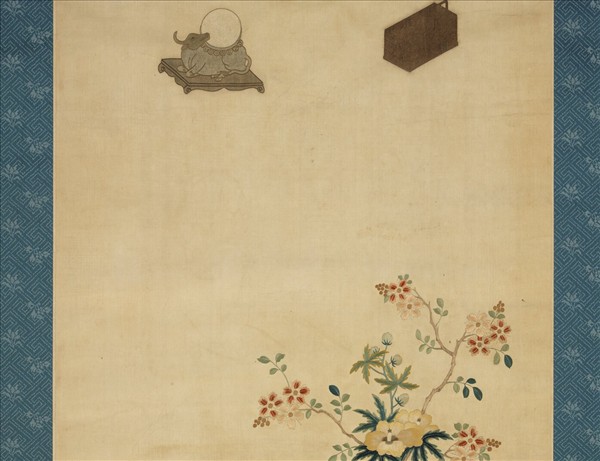 明粵繡博古圖屏（六）　軸