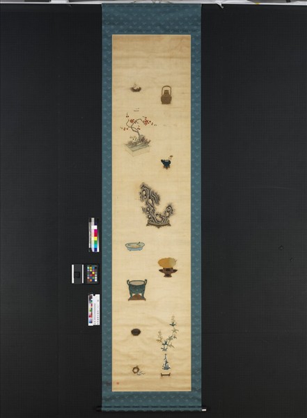 明粵繡博古圖屏（七）　軸