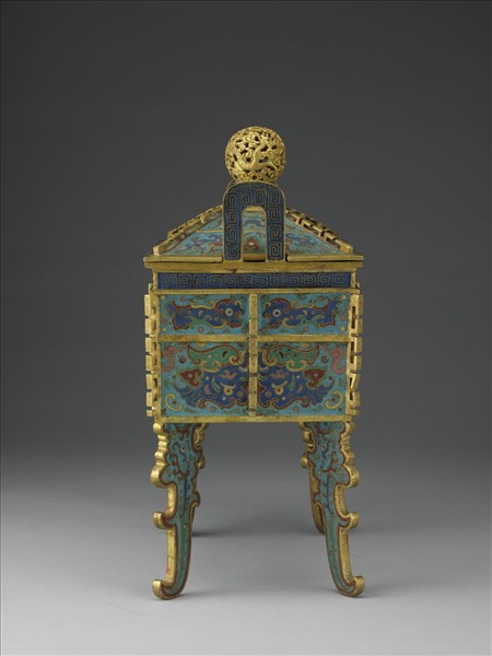 掐絲琺瑯仿周文王獸面紋方鼎