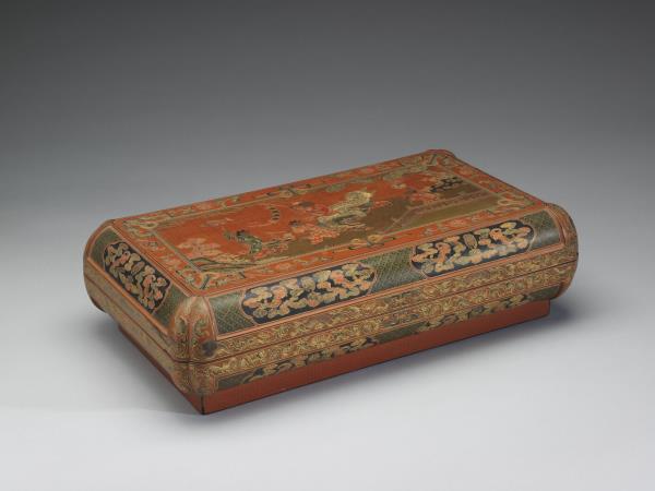 鎗金填漆五穀豐登圖長方盒