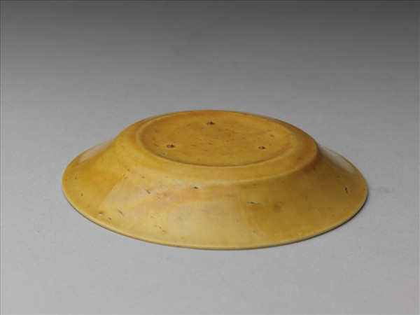 黃釉魚化龍紋碟