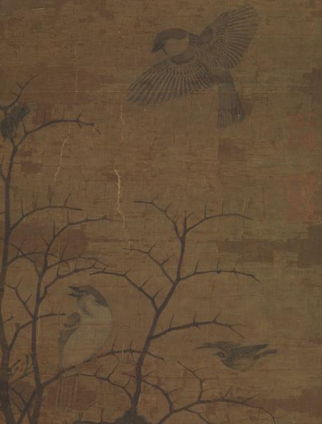 宋黃居寀山鷓棘雀圖　軸