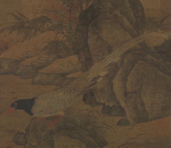 宋黃居寀山鷓棘雀圖　軸