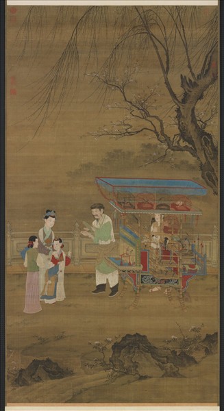 元人春景貨郎圖　軸