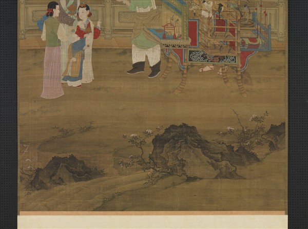 元人春景貨郎圖　軸