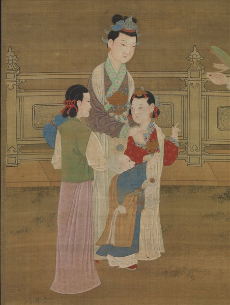 元人春景貨郎圖　軸