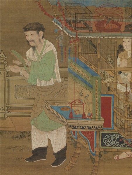 元人春景貨郎圖　軸