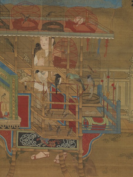 元人春景貨郎圖　軸