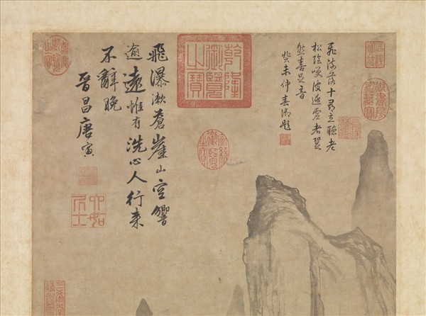 明唐寅空山觀瀑圖　軸