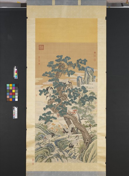 無名氏緙絲松鶴　軸