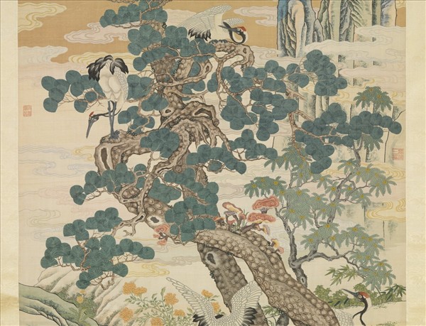 無名氏緙絲松鶴　軸