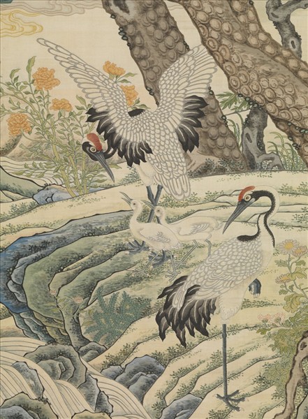 無名氏緙絲松鶴　軸