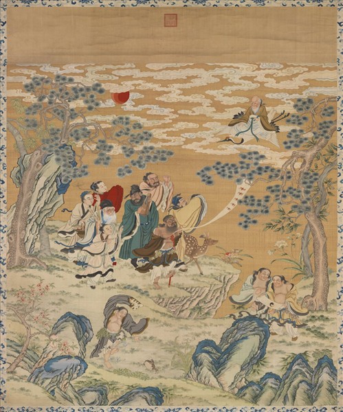 清緙絲群仙祝壽　軸