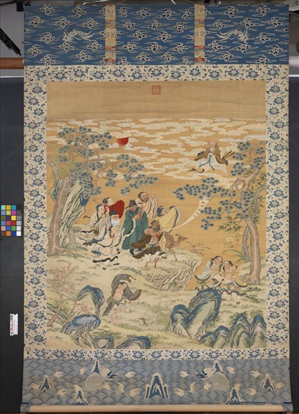 清緙絲群仙祝壽　軸