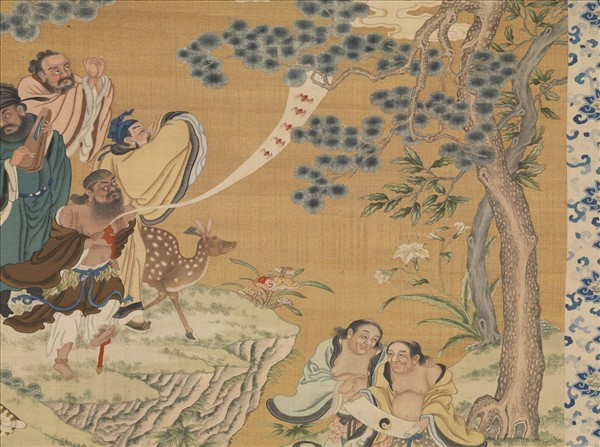 清緙絲群仙祝壽　軸