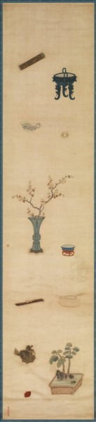 明粵繡博古圖屏（八）　軸