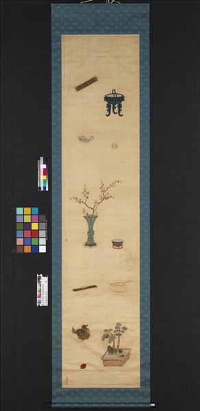 明粵繡博古圖屏（八）　軸